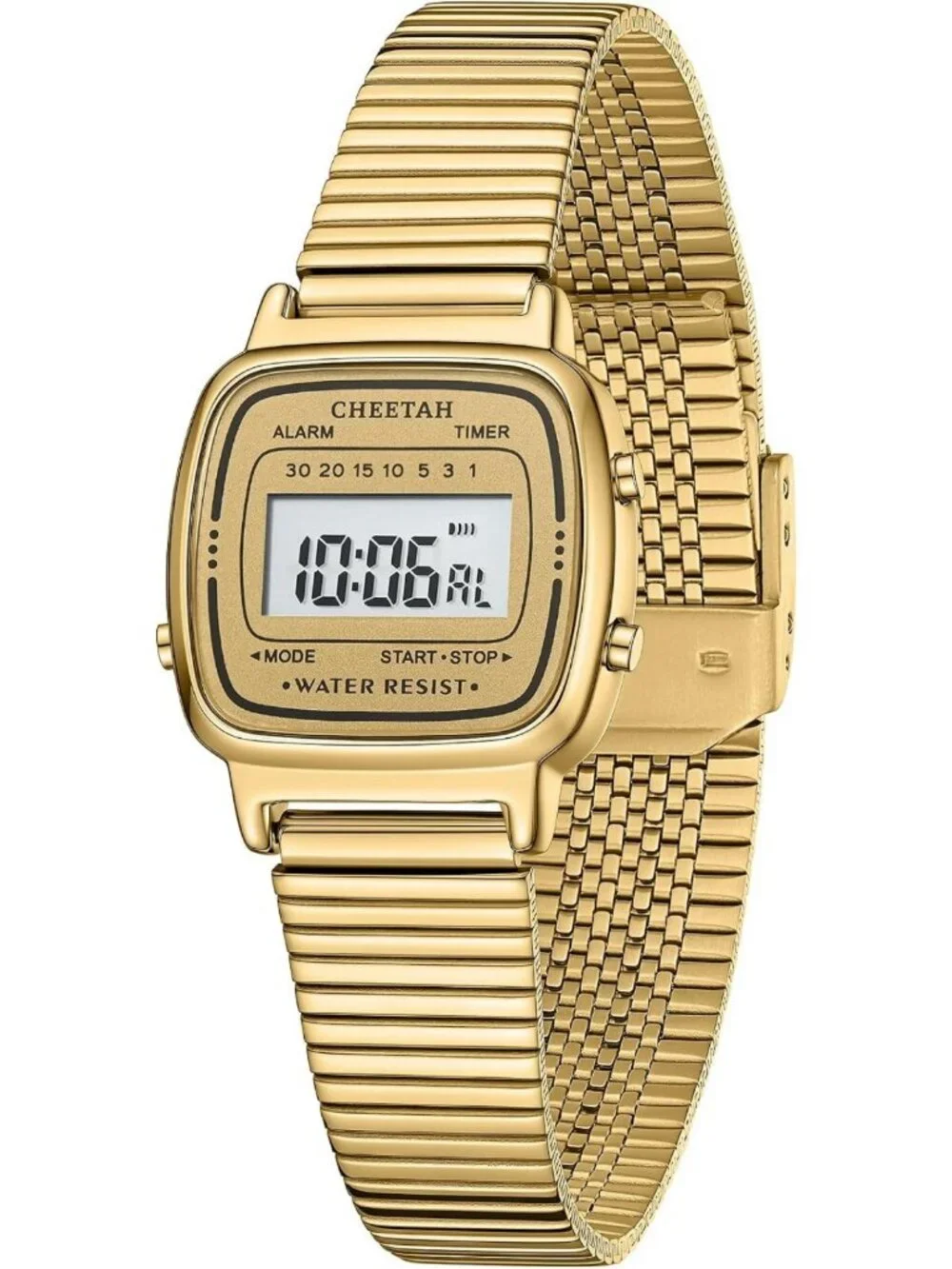 Vintage Cheetah Print Women's Square Digital Watch - Stylish & Trendy Accessory